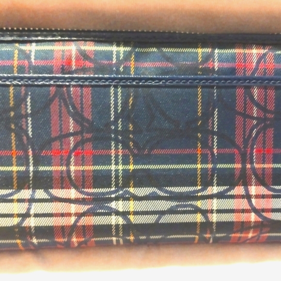 Coach Purple and Blue plaid wallet - Picture 3 of 5